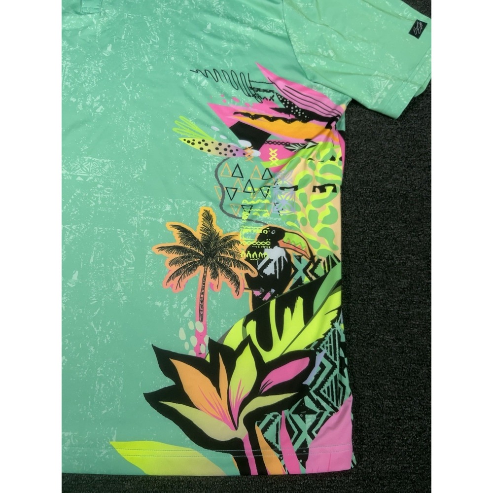 Sunday Swagger Polo Shirt Men 4XL Golf Performance Floral Palm Trees - Lot Of 2 - Picture 4 of 15